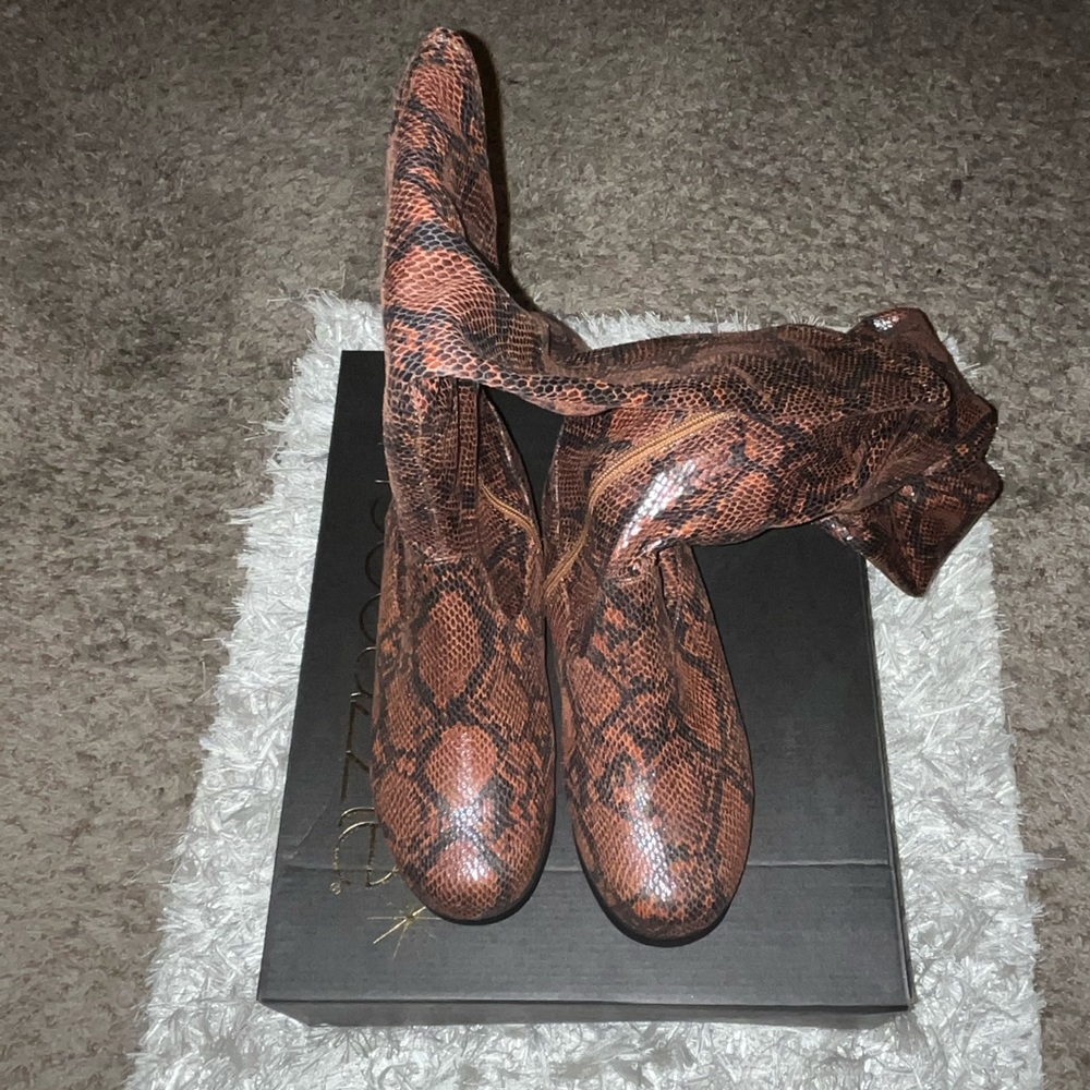 Snake Print OTK Boots
